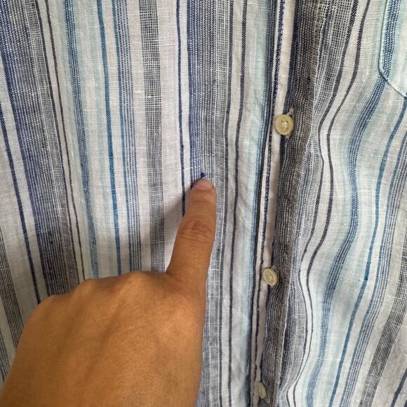 GAP Women's 100% Linen Top Size Small Striped Beachy Coastal Scandi Girl - Picture 6 of 13